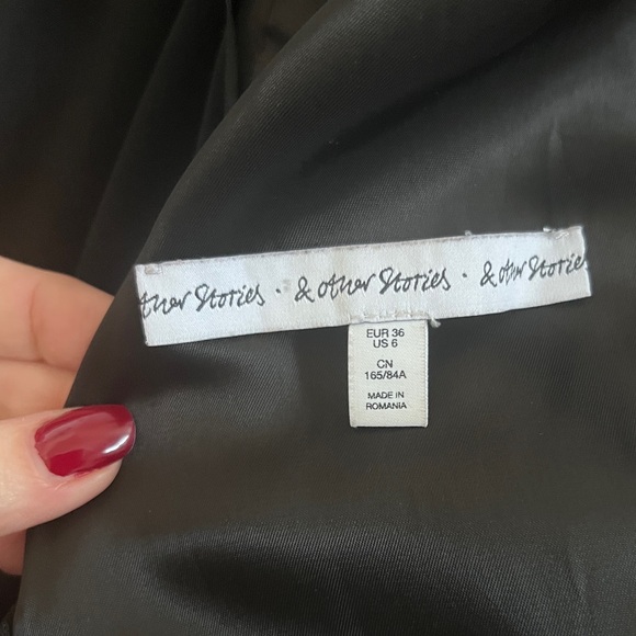 & Other Stories Black Long Suit Coat - Picture 10 of 10